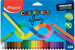 Spalvoti pie&scaron;tukai - MAPED - Colorpeps Infinity - 24 vnt. - Ultra atsparūs - Aquareliniai