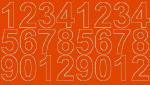 Lipnūs numerių lipdukai Drago, 7 cm, oranžinė/blizgūs