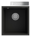Granito kriauklė su sifonu Granitan mini 45, juoda