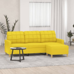 Trivietė sofa vidaXL, geltona