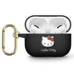 Hello Kitty silikoninis 3D kačiuko galvos dėklas AirPods Pro 2 (2022/2023) - juodas