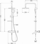 Vonios-du&scaron;o sistema su termostatu Mexen baltas