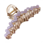 Plaukų segtukas su &scaron;irdelėmis XL 13x6 cm violetinės spalvos SP352FIO