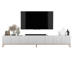 TV spintelė Meble Lindner 300 cm baltas matinis, metalinis rėmas