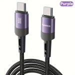 PD 100W USB C į USB C laidas, greito įkrovimo.,  Violetinė