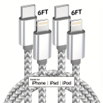USB C į iPhone įkrovimo laidai, 2 pakuotė 6ft