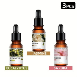 10 ml Eterinio Aliejaus Difuzorių Rinkinys, 3 vnt., Eukaliptas+Jazminas+Sakura