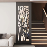 Stilingas Akrilo Veidrodžio Sienų Lipdukas - 160cm X 51.5cm Abstraktus Dizainas Namams, Sidabrinis