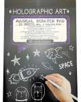 HOLOGRAPHIC Magi&scaron;kas įbrėžimų bloknotas A5 įbrėžimų blokas