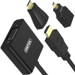Unitek - Konwerter mini/micro HDMI na VGA + audio, Y-6355