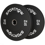 Hantelių diskų rinkinys, 2 x 10 kg, olimpinis standartas, guma, tylus, juodas, Juoda