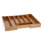 Excellent Houseware Prailginamas stalo įrankių dėklas, bambukas