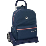 Ergonomi&scaron;kas kuprinė Safta EL GANSO CLASSIC su vežimėliu Evolution - Tamsiai mėlyna - 32 x 14 x 43 cm