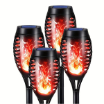 Saulės LED žibintų komplektas sodo keliui 4 vnt ,  Raudona lemputė 4PACK