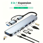 USB C ir SD kortelių skaitytuvas 8-in-1.