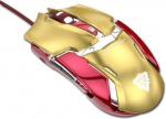 "e-blue" pelė iron man armor ems610, 4000dpi, optinė, 6 mygtukai, usb laidas, auksinė