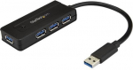USB 3.0 Hub - 4 prievadai - STARTECH - Kompakti&scaron;kas - Maitinamas - Maitinimo adapteris įtrauktas