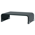TV stovas/monitoriaus pakyla, juodas stiklas, 40x25x11 cm