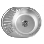Nerūdijančio plieno plautuvė D5745 kairė Dekor 0.7 mm su sifonu