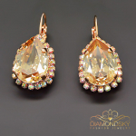 Auskarai moterims DiamondSky Celestial Drop III Golden Shadow su Swarovski kristalais
