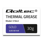 Termo pasta Pasta &scaron;ilumai laidi 3.05 w/m-k 30g auksinė Qoltec