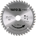 Yato diskinis pjūklas YT-60652, 200mm, 30mm, 40 dantų, 8000 aps/min, 2.2mm, 3.2mm, volframo karbidas, medienai