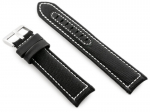 W34 odinis laikrodžio dirželis - PREMIUM - juodas/baltas - 22mm