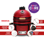 Keraminė kepsninė KAMADO BONO Minimo 40 cm, raudona