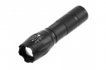 LED žibintuvėlis 5W, 3xAAA baterijos 1,5 V SOS zoom, 300lm, 6400K, diapazonas 200m, IP44, juodas