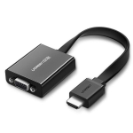 Adapteris HDMI į VGA su micro USB ir AUX 3.5 mm mini jack, juodas