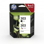 HP 303 ra&scaron;alo kasetės &ndash; 2 vienetų pakuotė &ndash; juoda ir spalvota &ndash; 3YM92AE &ndash; Envy Photo 6220/6230/6232, Tango/TangoX