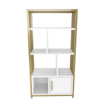 Knygų lentyna Kalune Design Valero 875ZNA4568, auksinė/balta