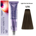 Plaukų dažai Wella Professionals Illumina, 5/81 Light Perl Ash Brown, 60 ml