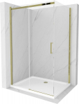 Du&scaron;o kabina Mexen Omega su padėklu ir sifonu, White/Gold, 110x70 cm