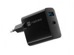ĮKROVIKLIS NATEC RIBERA GAN 65W PD3.0 QC3.0 1XUSB-A + 1XUSB-C JUODAS
