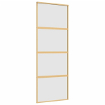 Stumdomos durys auksinės 76x205cm stiklas ir aliuminis 155181