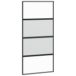 Stumdomos durys juodos 102,5x205cm stiklas ir aliuminis 155221
