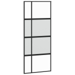 Stumdomos durys juodos 90x205cm grūdintas stiklas/aliuminis 155229