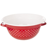 Virtuvinis dubuo Tecka raudonas emaliuotas su žirneliais 34 cm 9 l