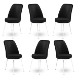 Kėdės rinkinys (6 vienetai) Dexa - Black, White