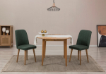 I&scaron;plečiamas valgomojo stalo ir kėdžių rinkinys (3 vienetai) Vina 1070 - Atlantic Pine, Green