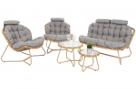 Lauko baldų komplektas Palermo Round, Beige / Light Grey