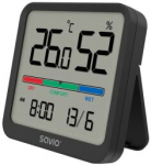 Termometras Savio CT-01/B Skaitmeninis temperatūros ir drėgmės jutiklis, juodas