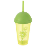 Plastikinis puodelis su &scaron;iaudeliu, 450 ml, žalias