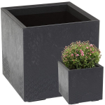 Gėlių klomba KARO 400x400x400 ECO perdirbtas betonas - juodas betonas LA935-71 Lamela