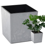 JUKA 300x300 ECO perdirbtas puodas - pilkas betonas LA553-70 LAMELA