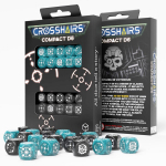Kauliukų rinkinys Crosshairs Compact D6 RPG, mėlynas/juodas