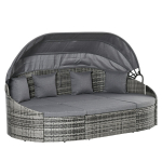 Lauko baldų komplektas 4 dalių - pilka 230 x 145 x 80 cm