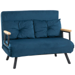 Miegamasis sofos 2-vietė sofa Velvet sofa, miegamoji funkcija, įskaitant 2 pagalvės, velvetinis i&scaron;vaizda, natūralus + mėlynas