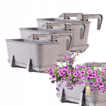 3x Balcony Box 40cm Karamelinės rankenos
